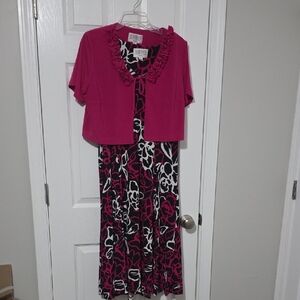 Julian Taylor Vibrant Pink and Black Floral Outfit